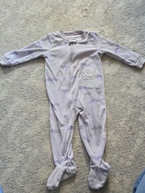 Carter's Light Lavender Owl Footed Pajamas